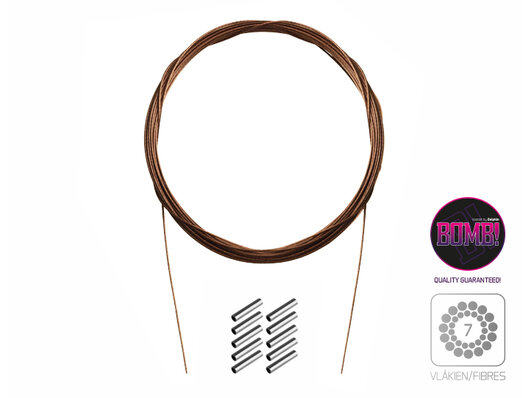 Oceľové lanko BOMB! s krimp. svorkami / 7 vlákien | 10m/9kg