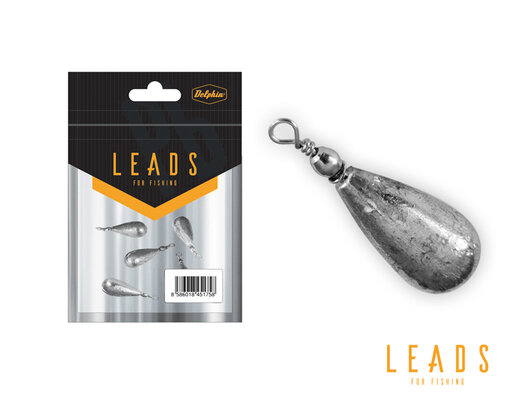 Delphin LEADS Hruška s obratlíkom / 5ks | 3g
