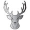 Nálepka jeleň hlava SILVER