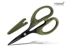 Forbici Delphin BladeX Long Titan con lama dentata | 12 cm