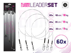 Set di fili fluorocarburi BOMB! Con girelle e moschettoni  | 60pz/30,35,45cm/9,13,18kg